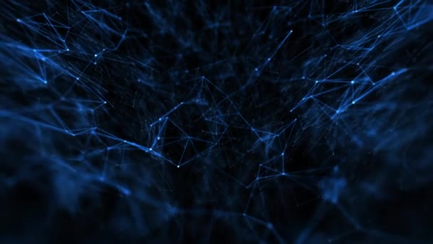 Abstracte Neuron Medische Achtergrond Met Plexus Lijn Stippen Blauw — Stockvideo