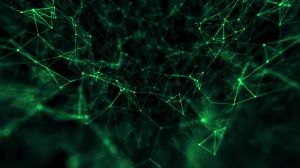 Streszczenie Neuron Medycznych Tła Linii Splotu Kropki Zielone — Wideo stockowe