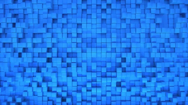 Fondo abstracto de la caja 3D con posición aleatoria azul — Foto de Stock