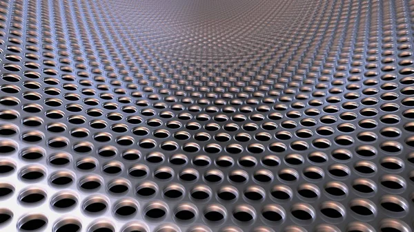 stock image Industrial Metall Steel Iron Holes Pattern Sieve Silver perspective DOF