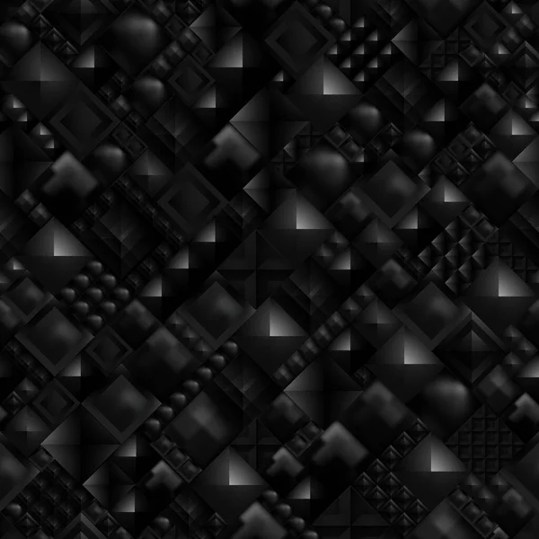 深色黑色几何网格碳纤维背景现代深色抽象无缝纹理 — 图库照片