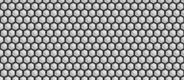 Structure Hexagonale Géométrique Blanche Fond Technologique Abstrait — Photo