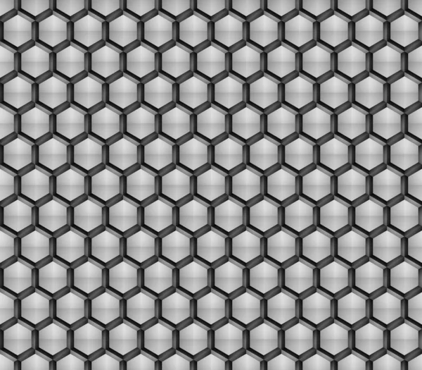 六边形结构白色几何抽象技术背景 — 图库照片