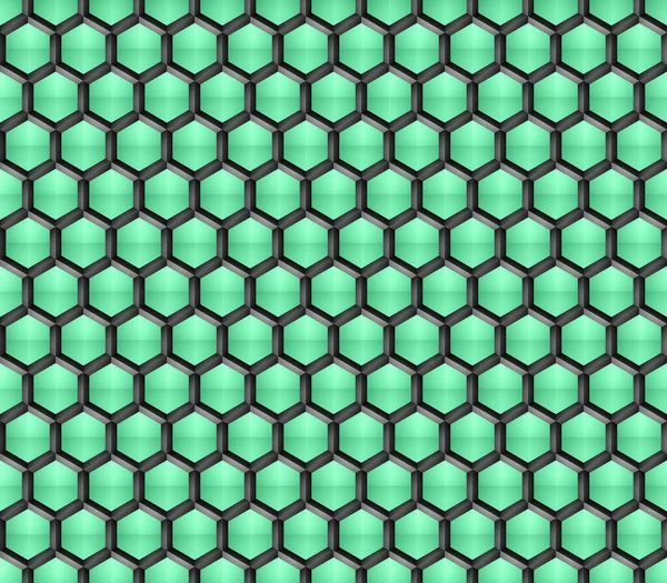 カラフルな六角形構造ダーク幾何学的抽象技術の背景 — ストック写真