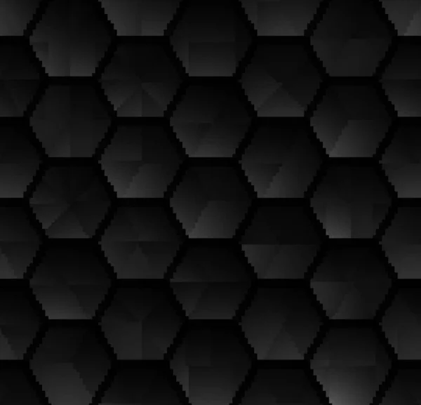 Εξάγωνη Δομή Σκούρο Γεωμετρικό Αφηρημένη Τεχνολογία Φόντο Pixel Τέχνη Στυλ — Φωτογραφία Αρχείου