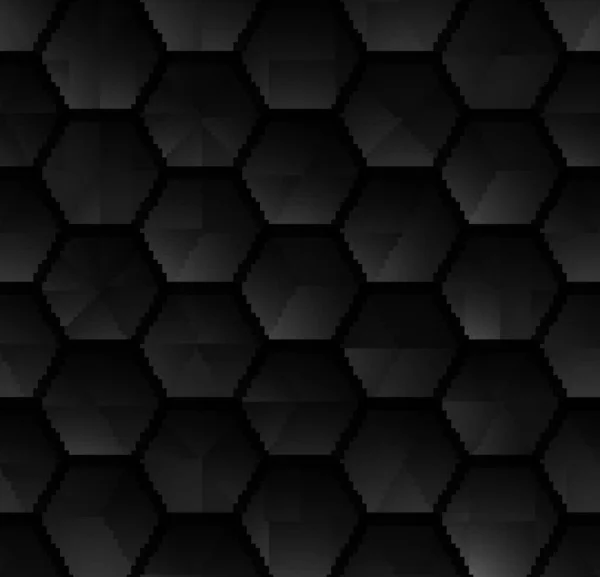 Structure Hexagonale Dark Geometric Abstract Technology Background Pixel Art Style — Photo