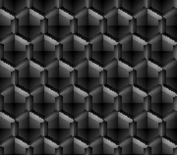 Sekskantstruktur Mørk Geometrisk Abstrakt Teknologibakgrunn Pikselkunst – stockfoto