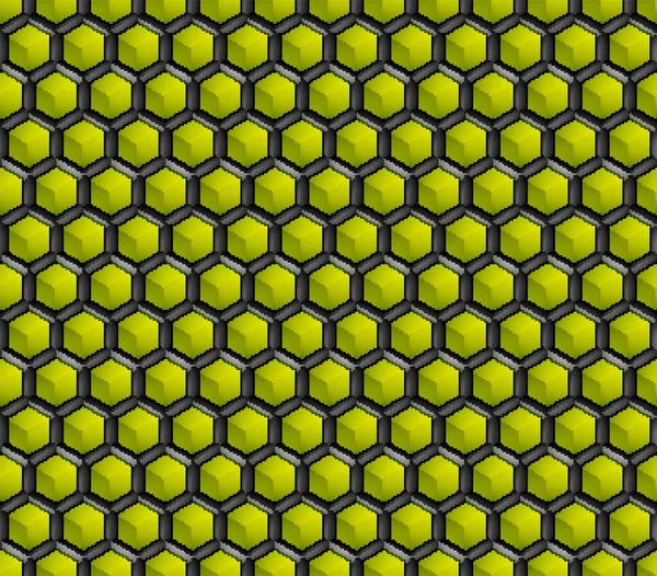 Colorful Hexagon Structure Dark Geometric Abstract Technology Background Pixel Art — Stock Photo, Image