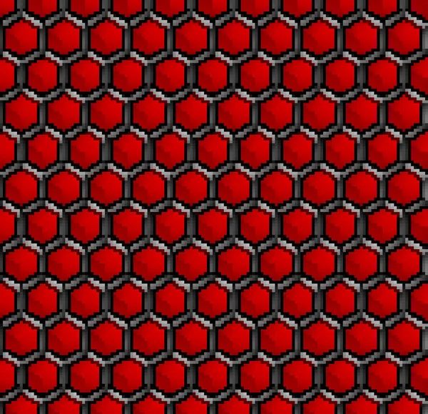 Colorato Struttura Esagonale Geometrica Scura Tecnologia Astratta Sfondo Pixel Art — Foto Stock