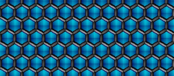 Разноцветная Шестиугольная Структура Темно Геометрическая Абстрактная Технология Фон Пиксельный Стиль — стоковое фото