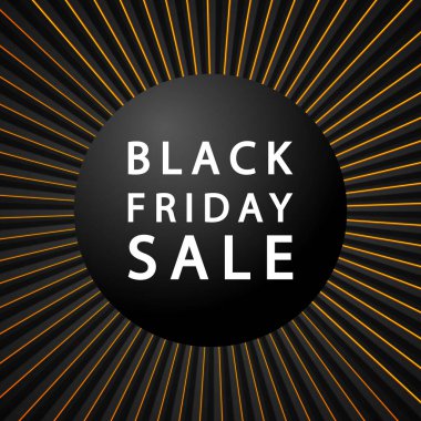 Kara Cuma satış vektör afişi koyu arkaplan posteri