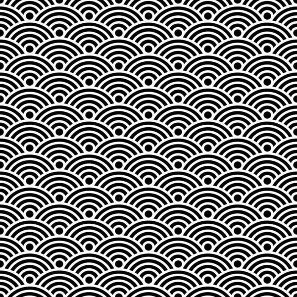 Japoński Geometryczne Tło Wave Bezszwowy Wzór — Zdjęcie stockowe