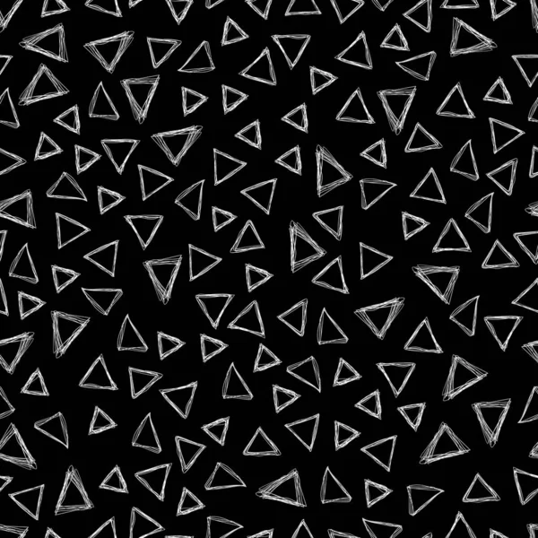 Doodle Patroon Met Driehoeken Handgetekende Naadloze Grunge Achtergrond — Stockfoto