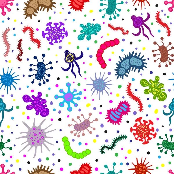 Enfeksiyon Bakterisi Mikrop Organizması Salgın Hastalık Virüsü Kusursuz Desen Çiziyor — Stok fotoğraf