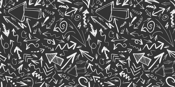 Moderne Abstrakte Textur Handgezeichnete Pfeile Nahtlose Doodle Muster — Stockfoto