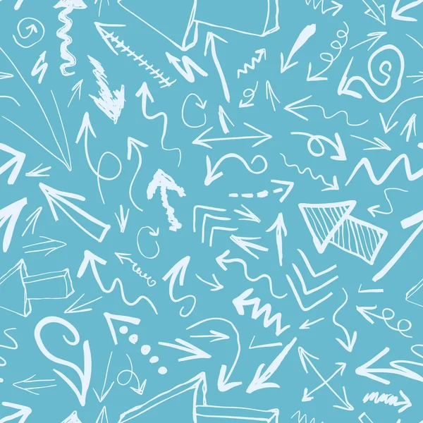 Moderne Abstracte Textuur Handgetekende Pijlen Naadloos Doodle Patroon — Stockfoto