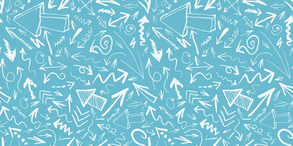 Moderne Abstracte Textuur Handgetekende Pijlen Naadloos Doodle Patroon — Stockfoto