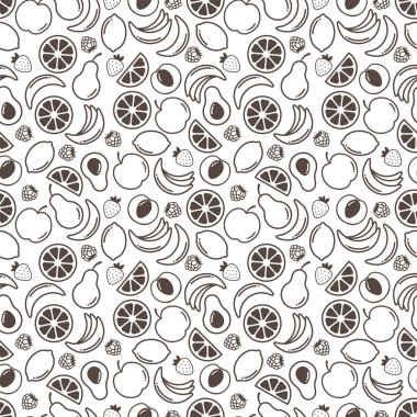 Çeşitli besinler dikişsiz desen El çizilmiş arkaplan dokusu