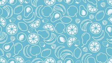 Çeşitli besinler dikişsiz desen El çizilmiş arkaplan dokusu