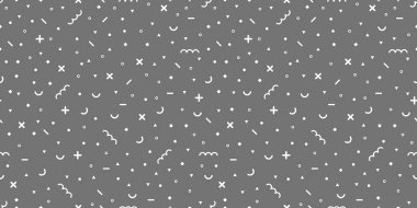 Memphis şablonu, farklı şekillere sahip asgari arkaplan geometrik deseni 