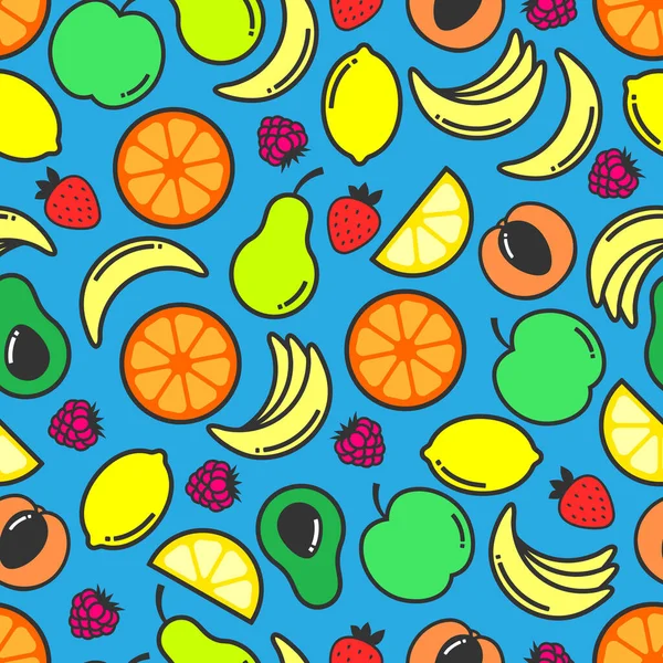 Various Food Seamless Pattern Hand Drawn Background Texture — Stock Photo, Image