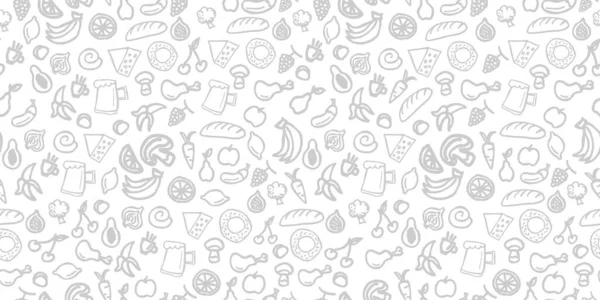 Varios Alimentos Patrón Sin Costura Textura Fondo Dibujado Mano — Foto de Stock