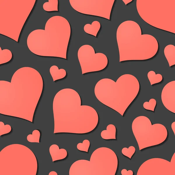 Herzen Nahtlose Muster Grunge Hand Gezeichnet Valentinstag Hintergrund — Stockfoto