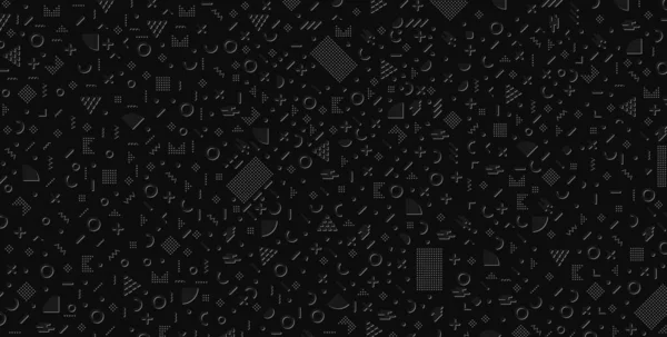 Memphis Patroon Minimaal Abstract Achtergrond Geometrisch Patroon Met Verschillende Vormen — Stockfoto