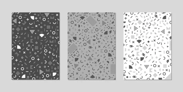 Memphis Patroon Minimaal Abstract Achtergrond Geometrisch Patroon Met Verschillende Vormen — Stockfoto