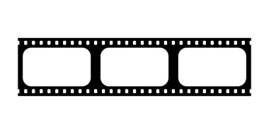 Beyaz üzerine izole edilmiş 35 mm 'lik film şeridinin vektör illüstrasyonu
