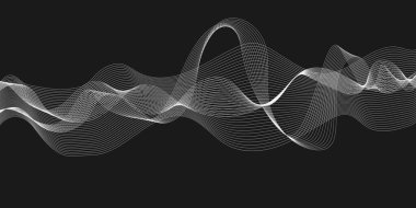 Beyaz arkaplanda modern dalga çizgileri Soyut Vektör İllüstrasyonu