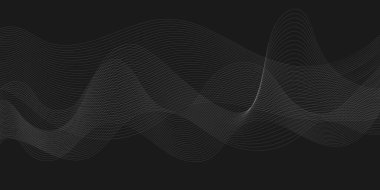 Beyaz arkaplanda modern dalga çizgileri Soyut Vektör İllüstrasyonu