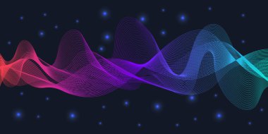 Beyaz arkaplanda modern dalga çizgileri Soyut Vektör İllüstrasyonu