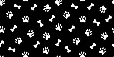 Siyah ve beyaz Kedi pençesi ve köpek kemiği dikişsiz desen