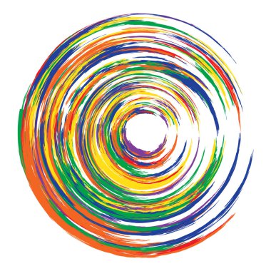 Renkli grunge boya dairesi vektör elementleri Vektör illüstrasyonu