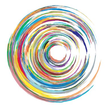 Renkli grunge boya dairesi vektör elementleri Vektör illüstrasyonu