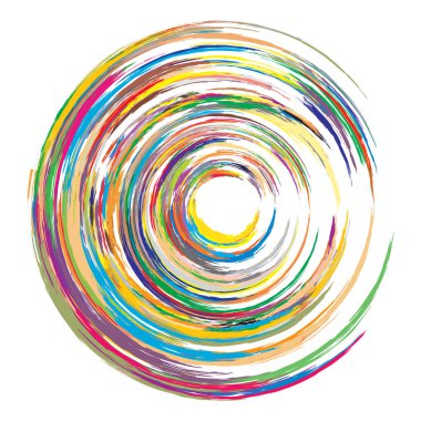 Renkli grunge boya dairesi vektör elementleri Vektör illüstrasyonu