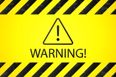 Black and Yellow Hazard warning attention sign caution Illustration clipart