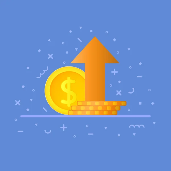 Financial performance, boost business productivity, mutual fund, return on investment, finance consolidation, budget planning, Income growth chart concept, vector illustration