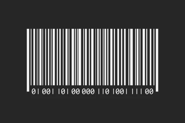 Vector White Barcode Illustration Auf Schwarzem Hintergrund — Stockfoto