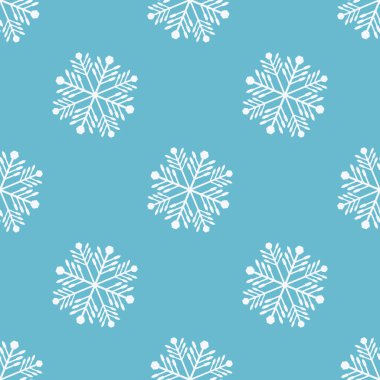 Noel ve Yeni Yıl için kar taneleri arkaplanlı kusursuz doku deseni