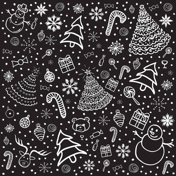 Karácsonyi Ünnepek Absztrakt Háttér Kézzel Rajzolt Doodle Elemek — Stock Fotó
