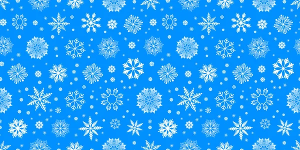 雪片とシームレスなテクスチャパターンクリスマスと新年のデザインのための冬の背景 — ストック写真