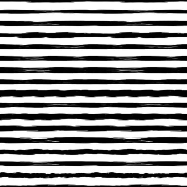 Soyut yatay monokrom çizgili grunge deseni El siyah mürekkep çizgili arkaplan çizdi