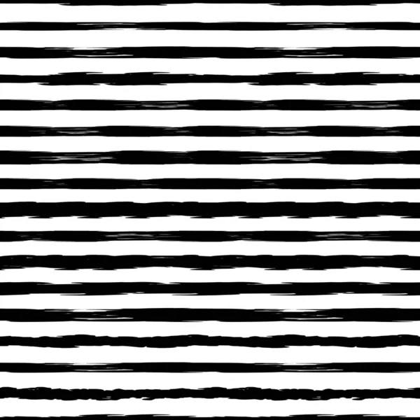 Resumen Horizontal Monocromo Rayas Grunge Patrón Dibujado Mano Negro Tinta — Foto de Stock