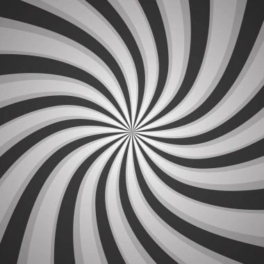 Siyah ve beyaz dönen dairesel arka plan Helix dönüş ışınları Helix desenli güneş ışınları