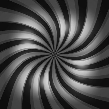 Black and white Swirling radial background Helix rotation rays Helix pattern Sun light beams clipart