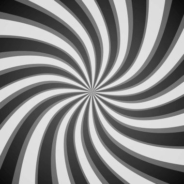 Siyah ve beyaz dönen dairesel arka plan Helix dönüş ışınları Helix desenli güneş ışınları