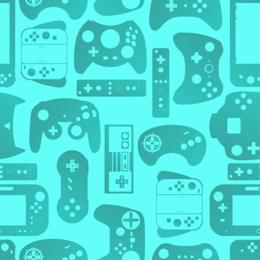Video oyunu denetleyici oyun alanı arka plan Gadgets ve aygıtlar dikişsiz desen 