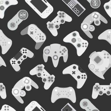 Video oyunu denetleyici oyun alanı arka plan Gadgets ve aygıtlar dikişsiz desen 